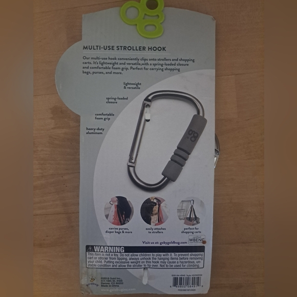 Go by Goldbug Multi-Use Stroller Hook – Heavy Duty Aluminum - Picture 3 of 3
